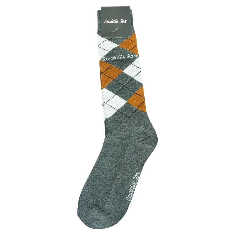 Dever Argyle Womens Riding Socks - Grey