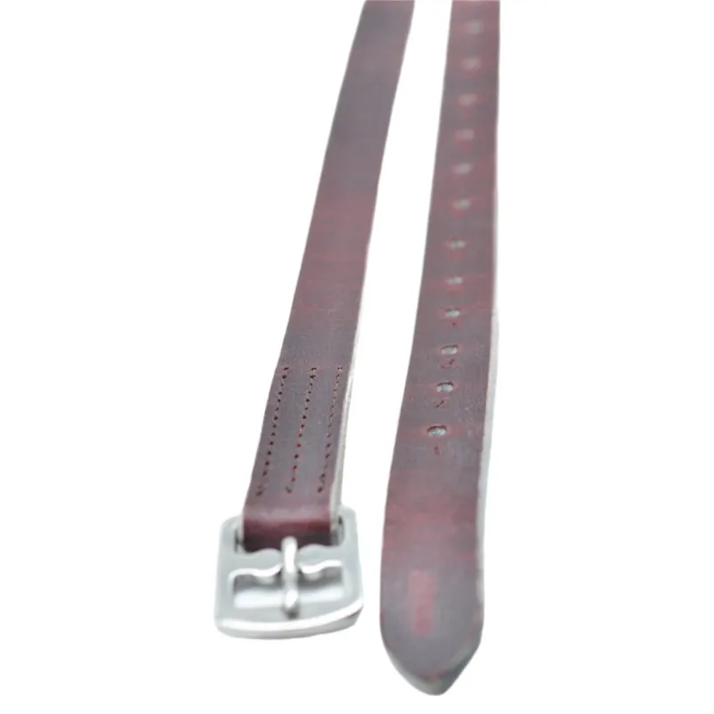 Dever Ascot Buffalo Exercise Stirrup Leathers - Red Brown-1