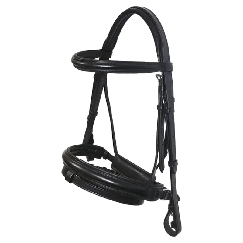 Dever Ascot Comfort Dressage Bridle - Black-1