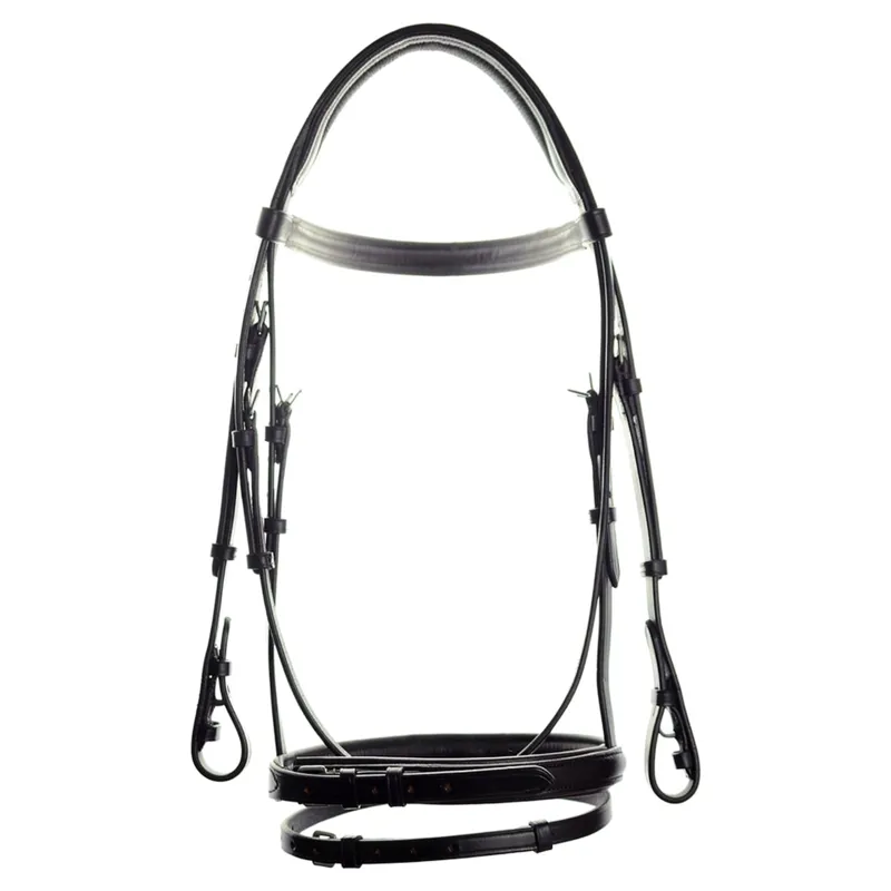 Dever Ascot Comfort Padded Flash Bridle - Black-2