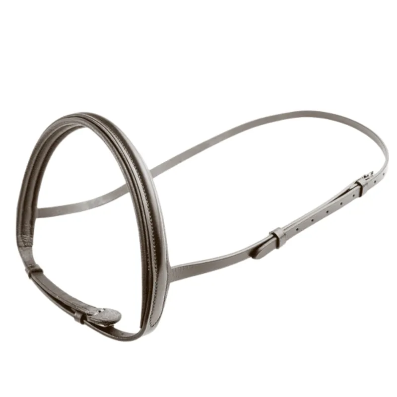 Dever Ascot Padded Show Cavasson Noseband - Brown-1