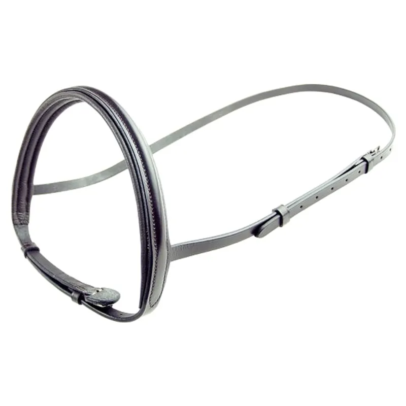 Dever Ascot Padded Show Cavasson Noseband - Black-1