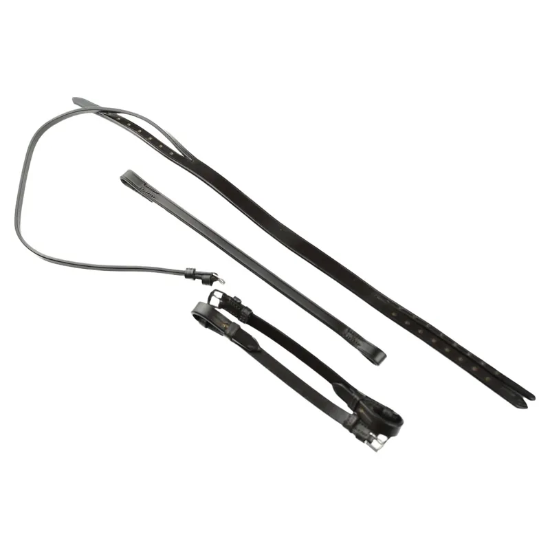 Dever Ascot Plain Headstall with Plain Browband - Black-1