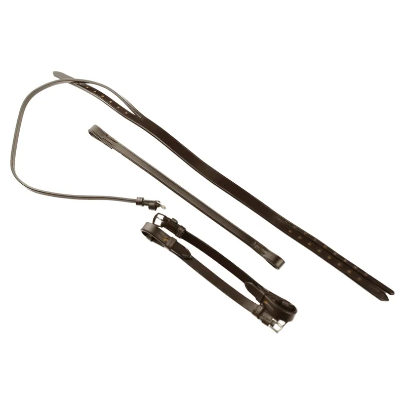 Dever Ascot Plain Headstall with Plain Browband - Brown-1
