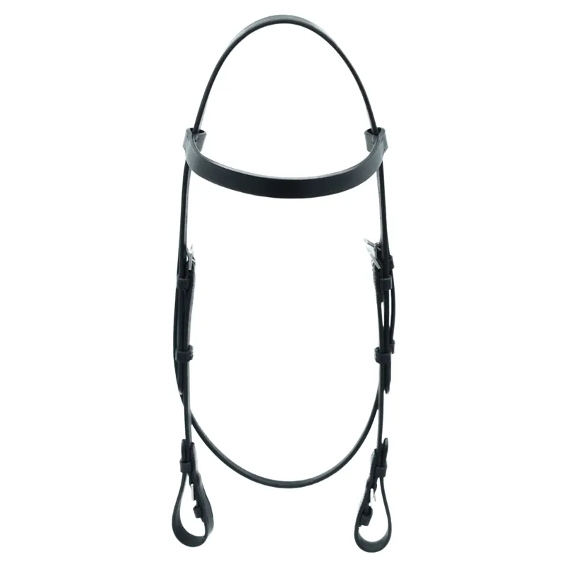 Dever Ascot Plain Race Headstall - Black