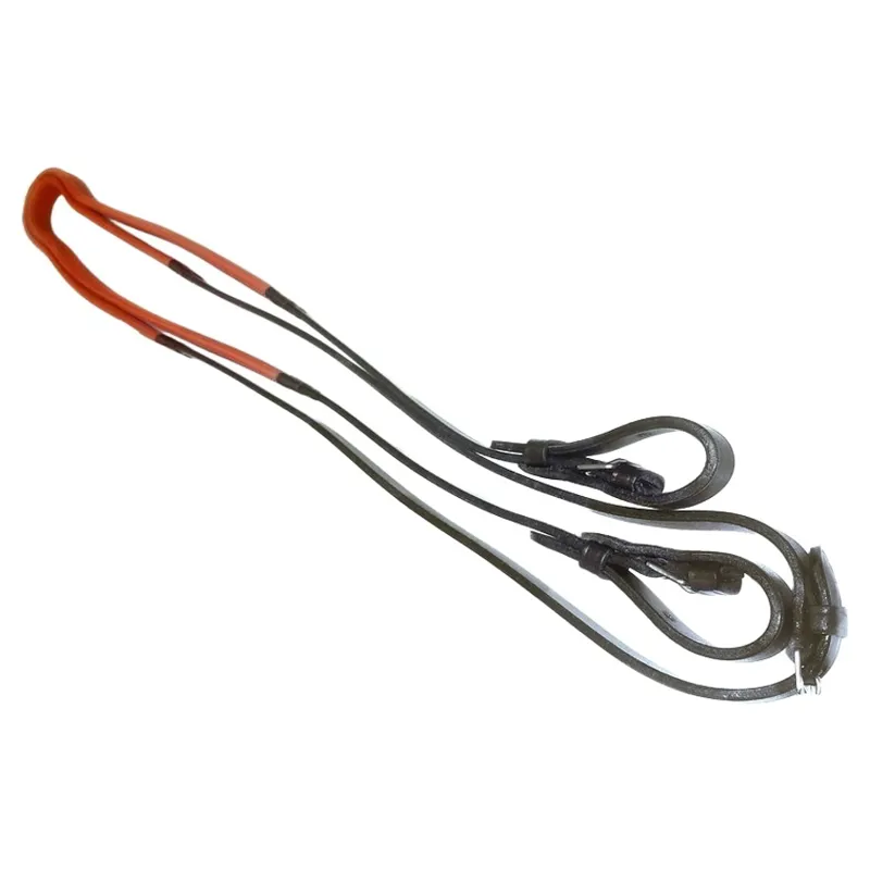 Dever Classic Arab Rubber Grip Race Reins - Brown/Orange