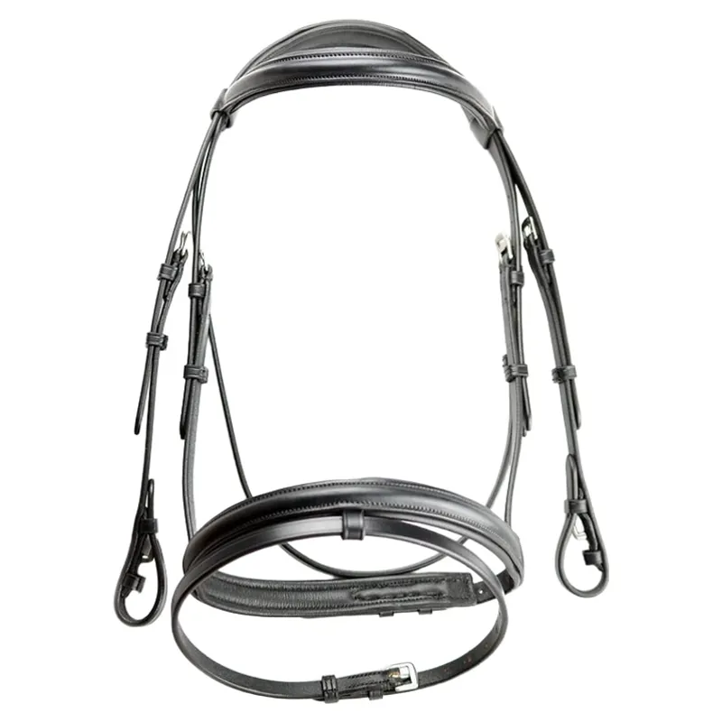Dever Classic Comfort Padded Flash Bridle - Black