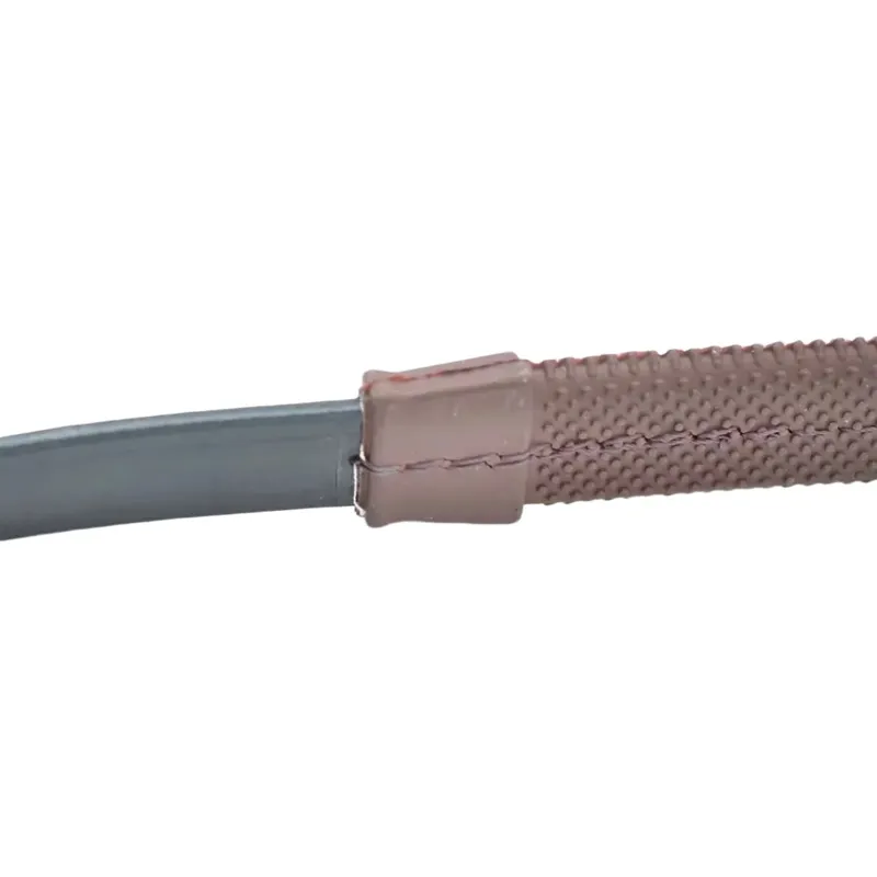 Dever Classic Race Sew On Rubber Reins - Brown/Brown-1