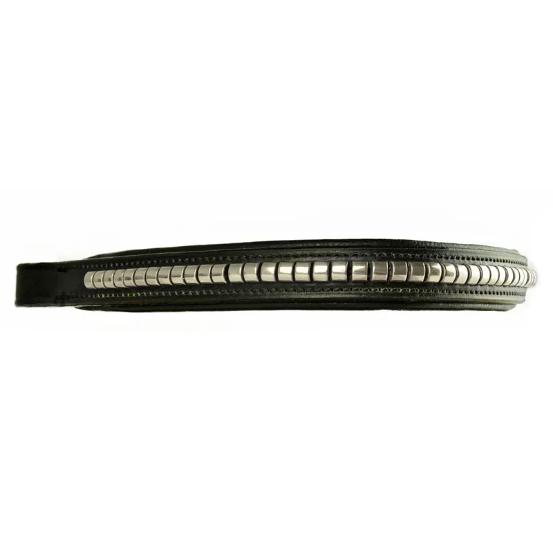 Dever Ascot Clincher Browband - Black/Silver