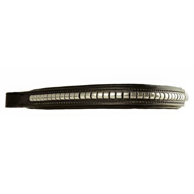 Dever Ascot Clincher Browband - Brown/Silver