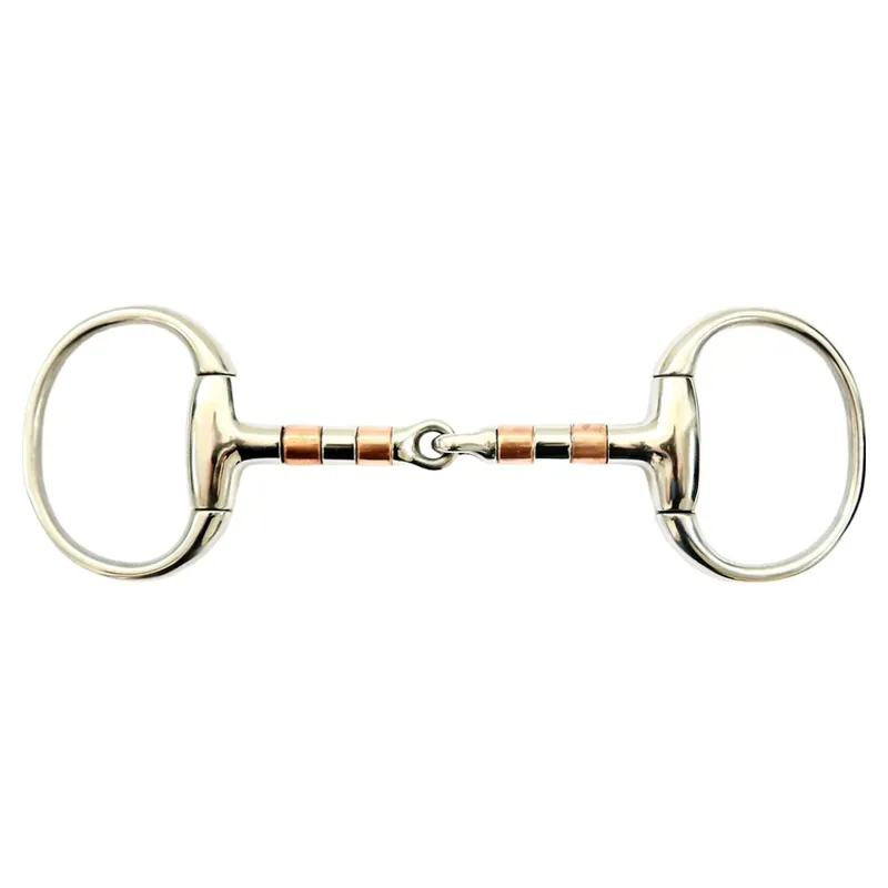 Dever Copper Roller Single Jointed Eggbutt Snaffle Bit