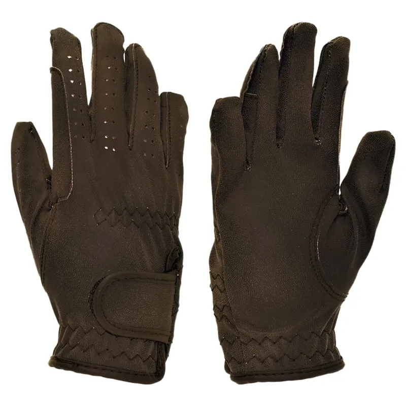 Dever Eventer Grip Junior Riding Gloves - Brown