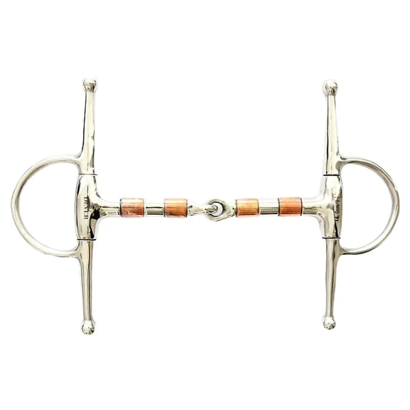 Dever Single Jointed Copper/Stainless Steel Roller Full Cheek Snaffle Bit