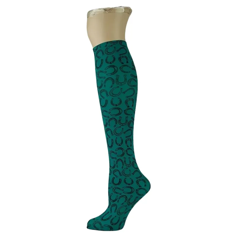 Dever Knee High Riding Socks - Good Luck Teal 