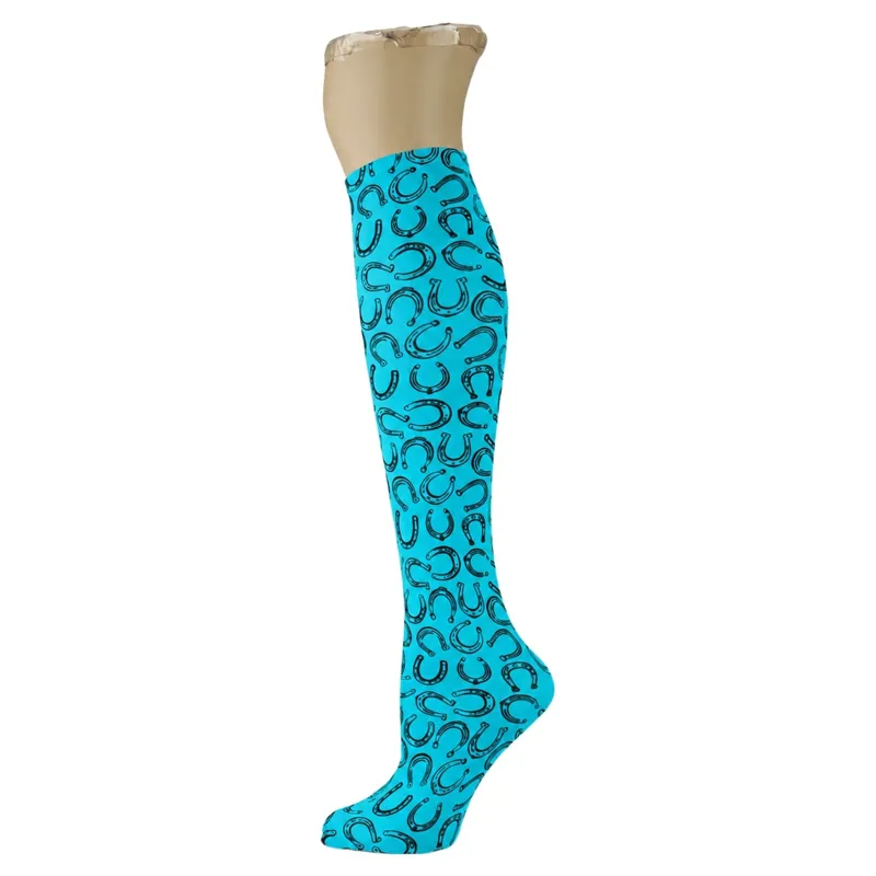 Dever Knee High Riding Socks - Good Luck Turquoise 