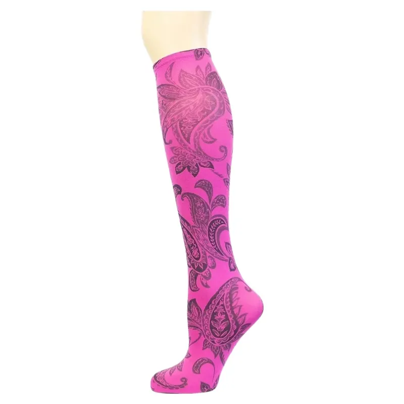 Dever Knee High Riding Socks - Perfect Paisley Magenta