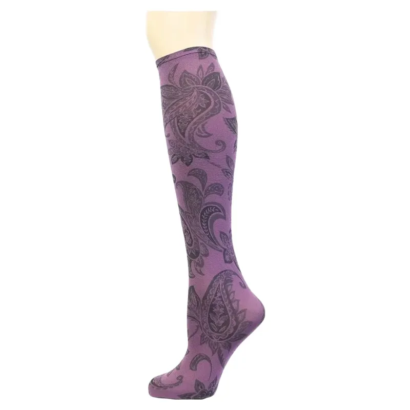 Dever Knee High Riding Socks - Perfect Paisley Plum 