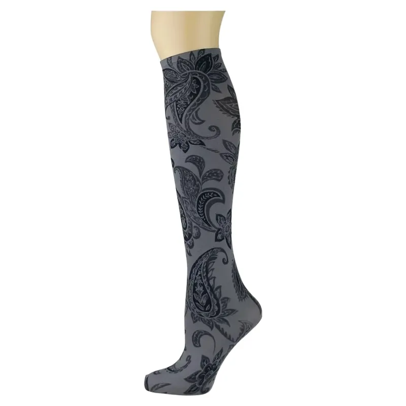 Dever Knee High Riding Socks - Perfect Paisley Smoke