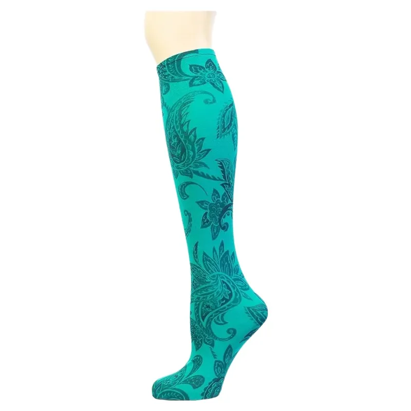 Dever Knee High Riding Socks - Perfect Paisley Teal 