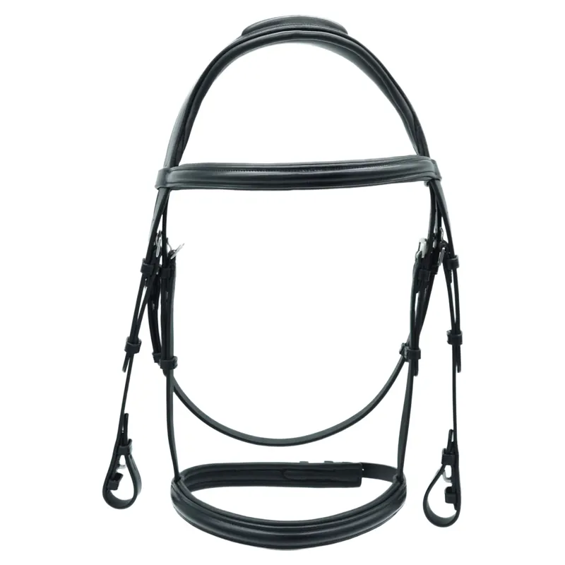 Dever Platinum Comfort Shaped Show Bridle - Black-1