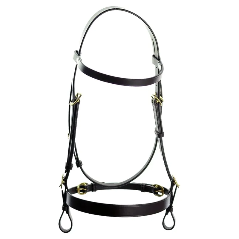 Dever Platinum In Hand Plain Cavesson Bridle - Brown