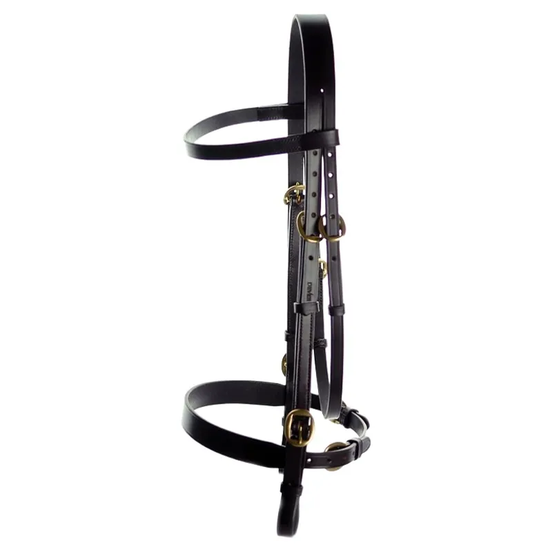 Dever Platinum In Hand Plain Cavesson Bridle - Brown-1