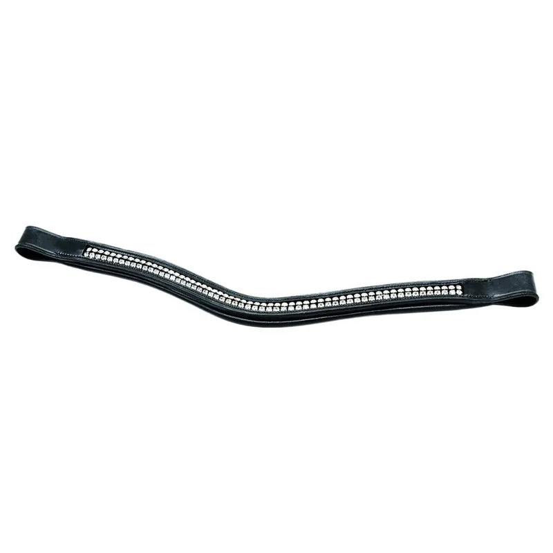 Dever Platinum Shaped Double Row Diamante Browband - Black