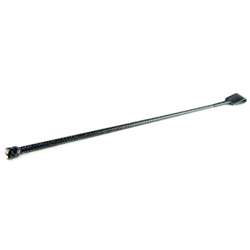 Dever Rider Plaited Leather Whip - Black