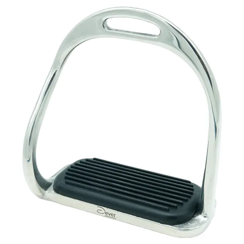 Dever Steel Curved Side Safety Stirrups - Silver-1