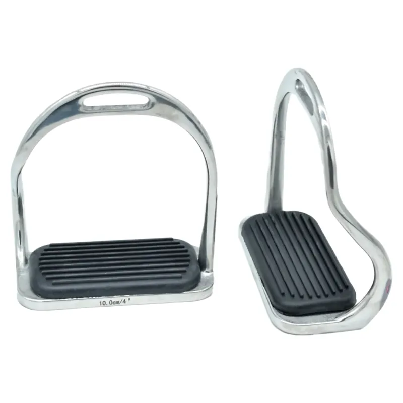 Dever Steel Curved Side Safety Stirrups - Silver