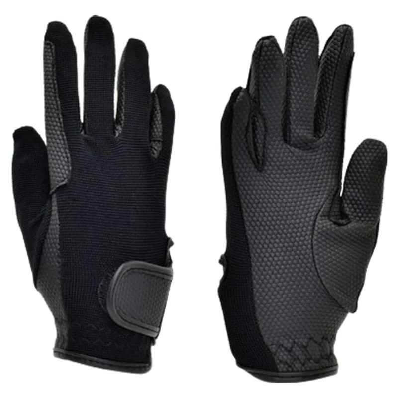 Dever Super Grip Adult Riding Gloves - Black