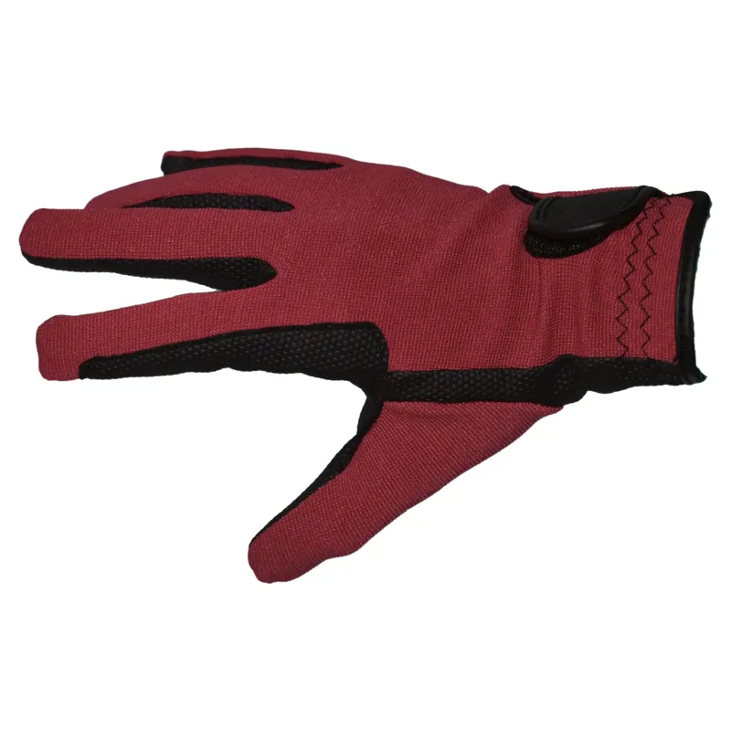 Dever Super Grip Junior Riding Gloves - Burgundy