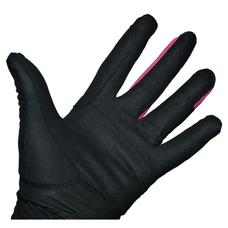 Dever Two Tone Flex Junior Riding Glove - Black/Pink-3