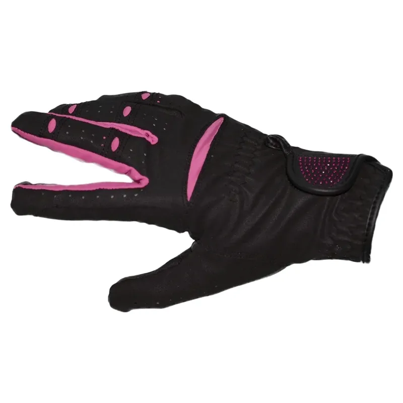 Dever Two Tone Flex Junior Riding Glove - Black/Pink-5