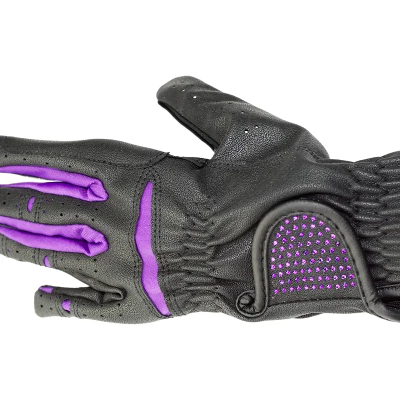 Dever Two Tone Flex Junior Riding Glove - Black/Purple