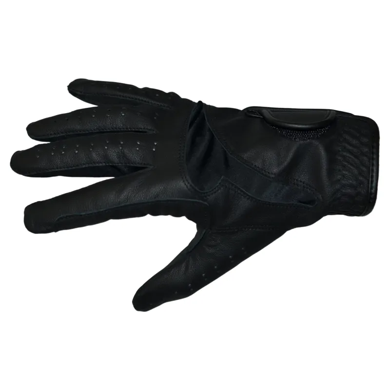 Dever Flex Leather Grip Adults Riding Glove - Black-1