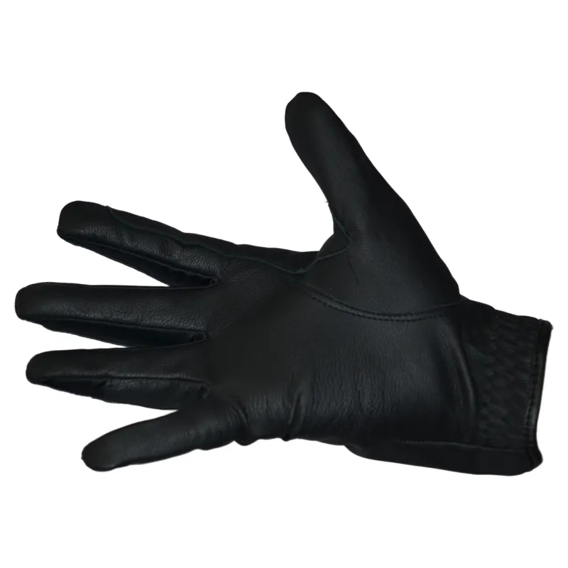 Dever Flex Leather Grip Adults Riding Glove - Black-2