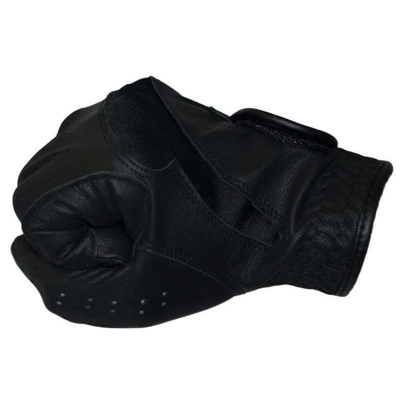 Dever Flex Leather Grip Adults Riding Glove - Black-3