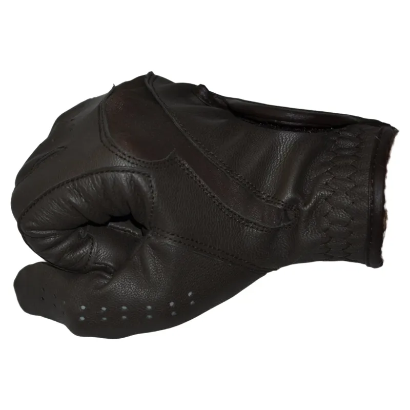 Dever Flex Leather Grip Adults Riding Glove - Brown-6