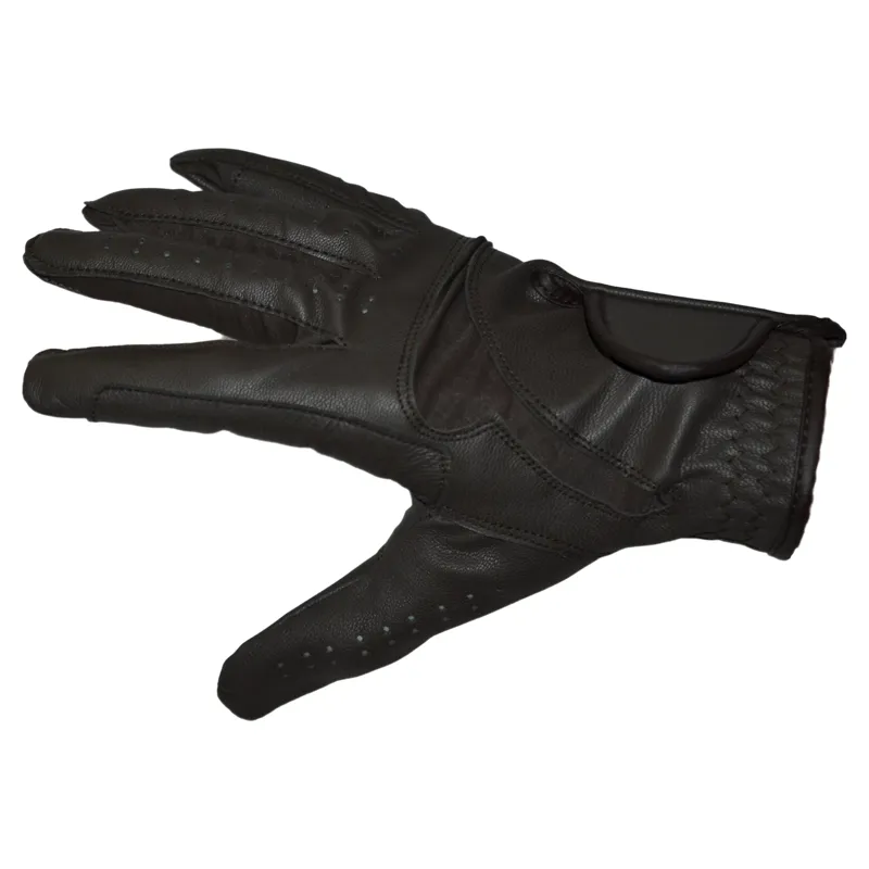 Dever Flex Leather Grip Adults Riding Glove - Brown-2