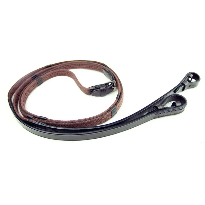 Dever Ascot Webb Continental Reins - Brown