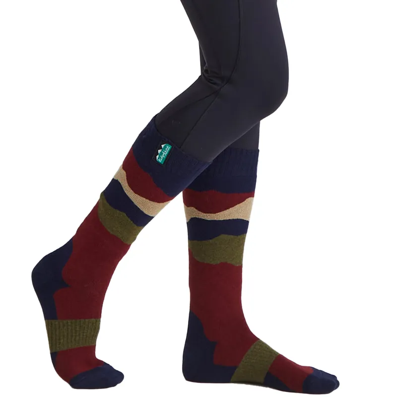 Ridgeline Merino Wool Unisex Full Length Socks - Navy Stripe