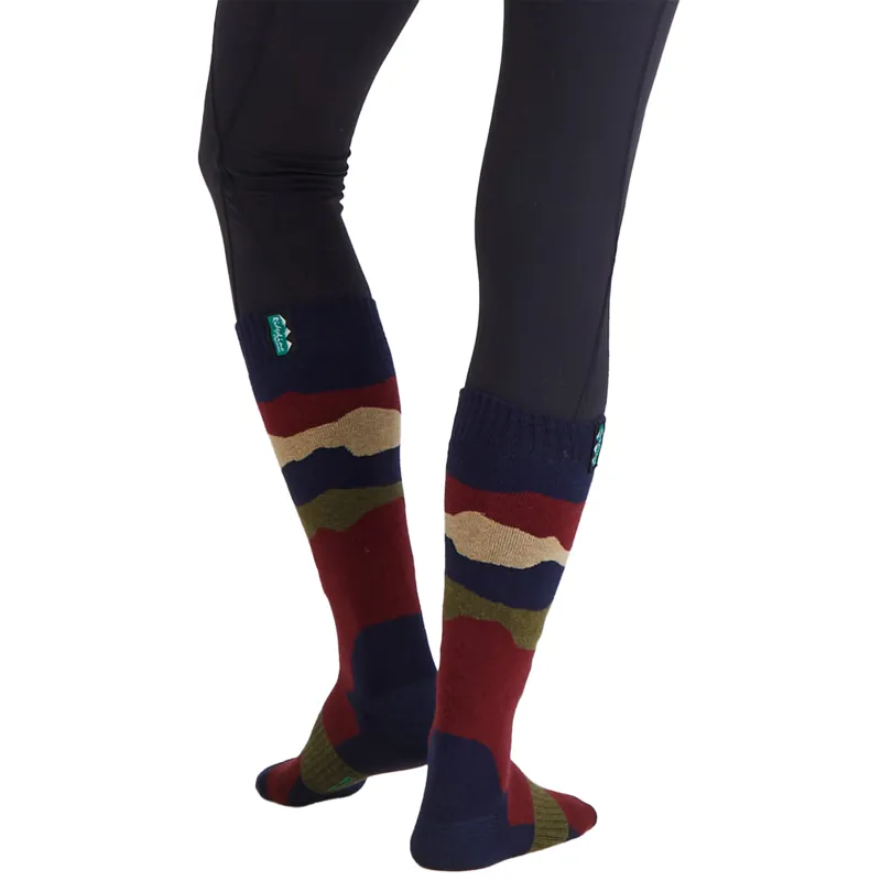 Ridgeline Merino Wool Unisex Full Length Socks - Navy Stripe-2