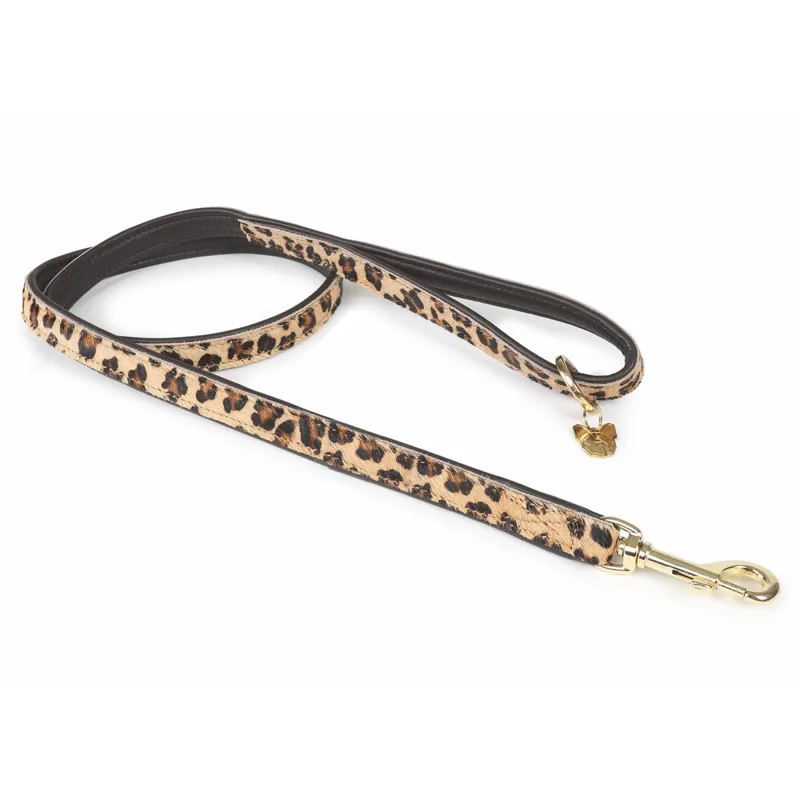 Digby and Fox Cow Hair Dog Lead - Leopard