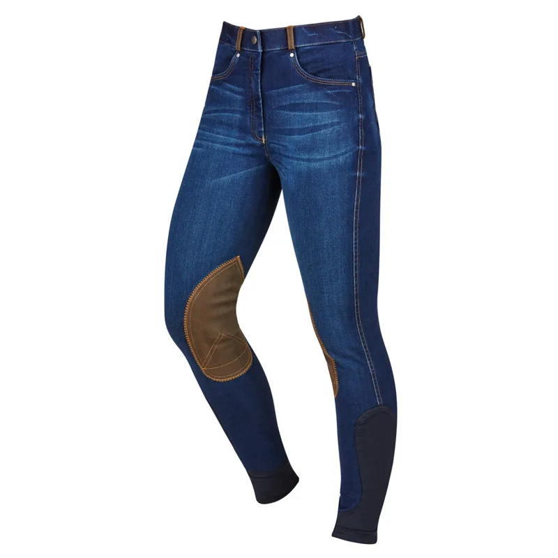 Dublin Shona Knee Patch Ladies Breeches - Blue Denim