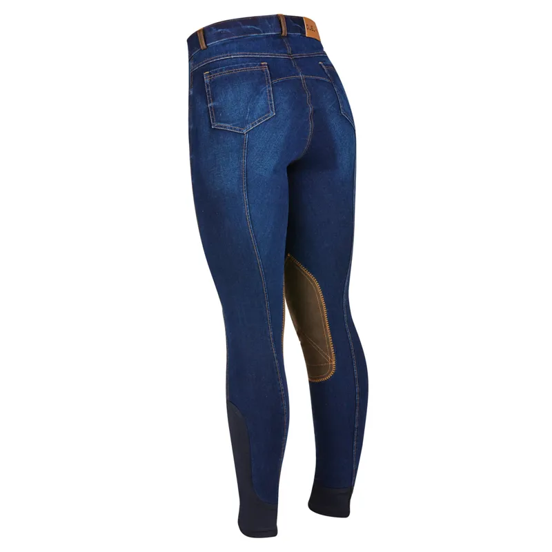 Dublin Shona Knee Patch Ladies Breeches - Blue Denim-1