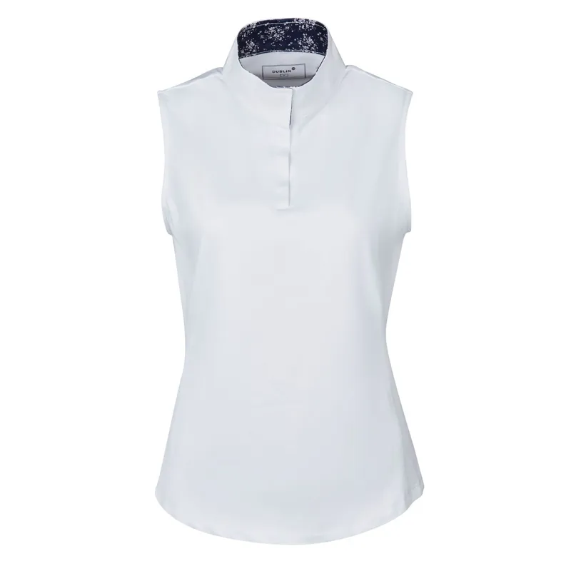 Dublin Ria Ladies Sleeveless Competition Shirt - White/Navy