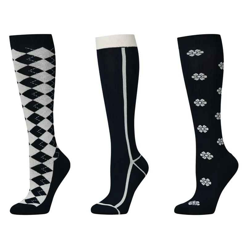 Dublin 3 Pack Riding Socks - Classic Navy