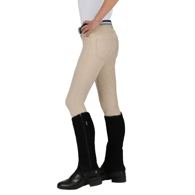Dublin Cammy Comfort Twill Full Grip Junior Breeches - Biscuit-5