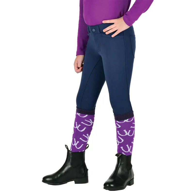 Dublin Cammy Comfort Twill Full Grip Junior Breeches - Navy Academy-4